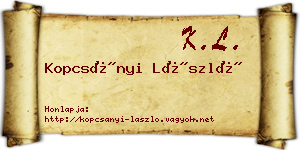 Kopcsányi László névjegykártya