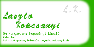 laszlo kopcsanyi business card